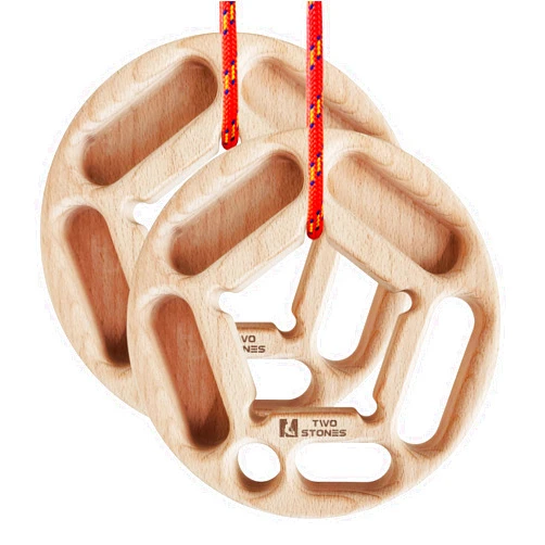 TWO STONES Portable Hangboard Rock Climbing, Pull Up Rings as Portable Rock Climbing Training Board with Pockets and Edges for Rock Climbers