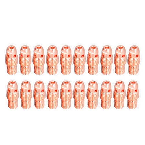 COSMICROWAVE 20Pcs TIG Collet Body for PTA, DB, SR, WP Welding Torch Consumables, 2.4mm Hole Diameter, High Accuracy CNC Copper Conductive Fluid Processing, Safe and, Compatible