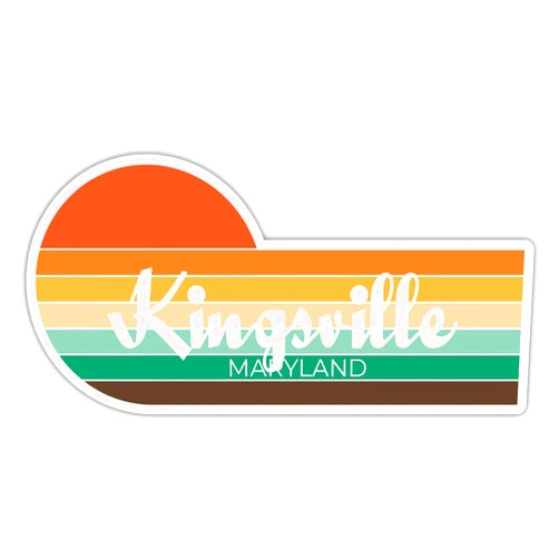R and R Imports Kingsville Maryland 2 x 1.25 Inch Sticker Retro Vintage Sunset City 70s Aesthetic Design