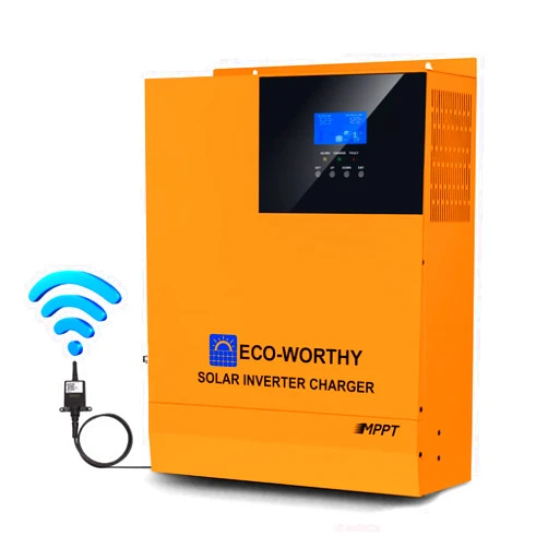 ECO-WORTHY All-in-one Solar Hybrid Charger Inverter Built in 3000W 24V Pure Sine Wave Power Inverter and 60A MPPT Solar Controller for Off-Grid System