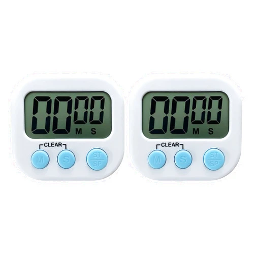 Generic 2PCS Digital Kitchen Timer Magnetic White Cooking Timers Countdown Clock Strong Magnet Classroom Timer for Teachers Students Games Meetings Sports Timers Homeschool Supplies Study Tool