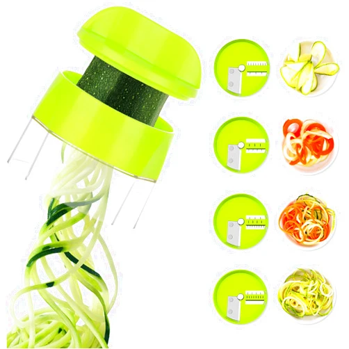 Sedhoom Direct Spiralizer for Veggies, 4 in 1 Zoodles Spiralizer, Zucchini Noodle Maker, Zucchini Spiralizer for Veggies Noodles