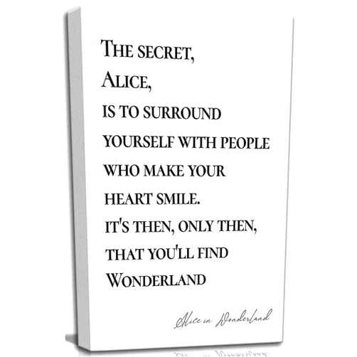 UHVBBCO Inspirational Office Canvas Wall art Black and White Motivational Quotes Alice in Wonderland Picture Wall Decor Poster Print inspiring Artwork for Bedroom Home Decoration