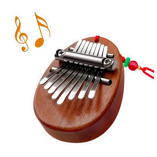 Ucuber Kalimba Thumb Piano 8 Keys - Portable Mini Size Finger Piano Marimba Musical Instruments Solid Wood Mibra Gift for Kids and Piano Beginners Professional (Mini Size)