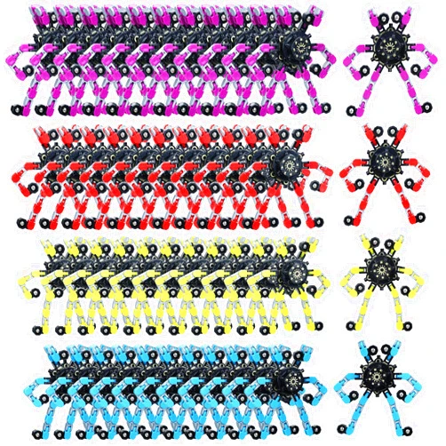 Zhanmai 64 Pack Transformable Fidget Spinner Toys for Kids and Adults, Funny Stress Relief Sensory Fidget Toys for Girls and Boys Age 8-13 Deformable Chain DIY Fingertip Gyros Party Favors Birthday Gifts
