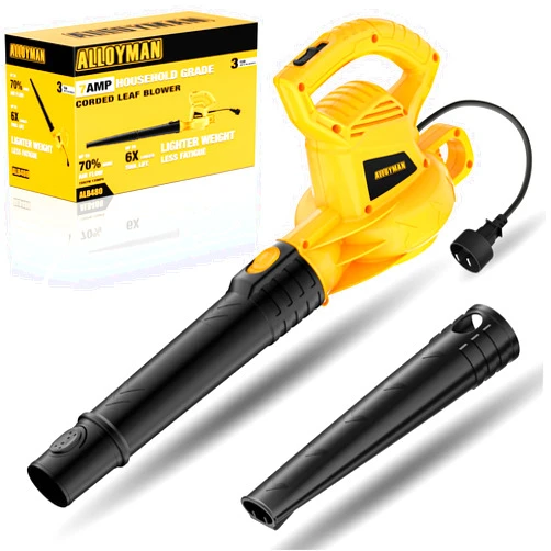 ALLOYMAN Electric Leaf Blower,7AMP Lawn Blower,130MPH Mini Leaf Blower Lightweight & Portable for Lawn Care/Snow Blowing