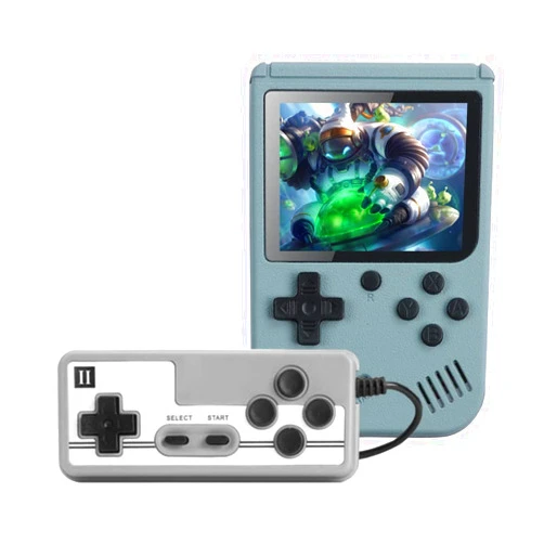 CZT Macaron Retro Video Game Console Double Player Handheld Game Console Built-in 800 Games AV Out Electronic Game Device Children's Portable Game Console (Grey)