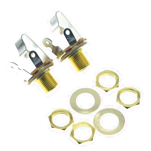 KAISH Gold Premium 2-Pack Brass Material Metric Thread Audio 1/4