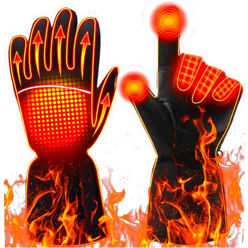 YonHeart Heated Gloves for Women and Men, Electric Battery Powered Waterproof Winter Thermal Warm Touchscreen Gloves for Sports, Outdoor Skiing Cycling Riding Skating Hiking Hunting