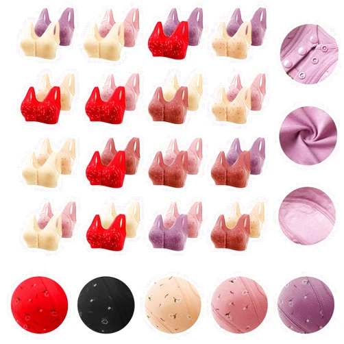 GENERIC 2 Pack Front Closure Bras for Older Women Soft Compression Push Up Bra Seamless Full Coverage High Impact Sports Bra