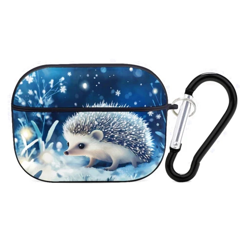 Novastar Compatible with Airpods Pro 2nd Generation Case Cover - Cute Case Compatible with Airpods Pro Case Cover, Winter Hedgehog Snowflakes Case Compatible with Airpods Pro 2 Case