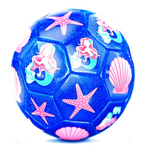 Champhox Size 3 Soccer Ball Glitter, Girls Soccer Ball Size 3, Soccer Beginners Sports Ball Outdoors Recreation Ball for Girls Christmas Birthday School Soccer Class Mermaid Ball