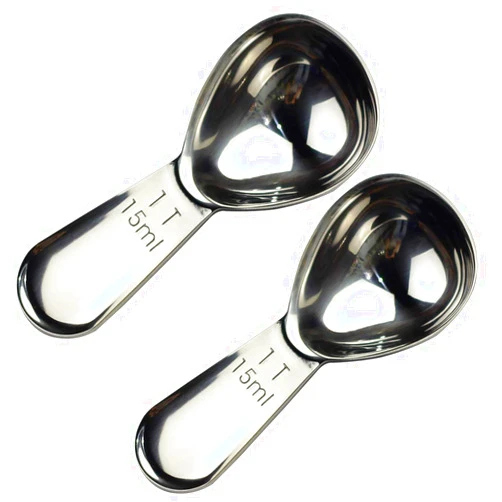 CoaGu 2pcs 15ml Coffee Scoops: Premium 18/8 Stainless Steel Tablespoons for Precise Coffee Brewing and Baking