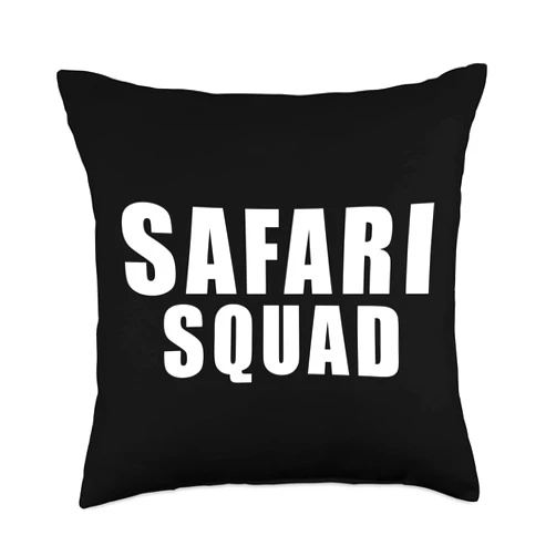 Best Safari Gifts Savanna Giraffe Zebra Squad Co. Cool Safari for Men Women Zoologist African Animal Print Zoo Throw Pillow, 18x18, Multicolor