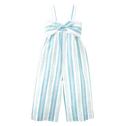 Hope & Henry Girl Baby Girls' Bow Front Wide Leg Jumpsuit