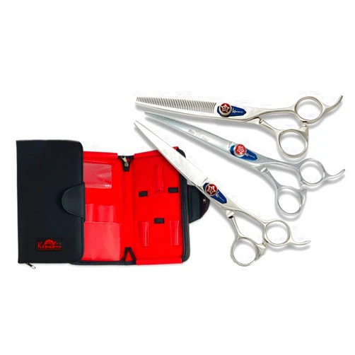 Kenchii Five Star Offset Professional Pet Grooming Shears With Case (6.0
