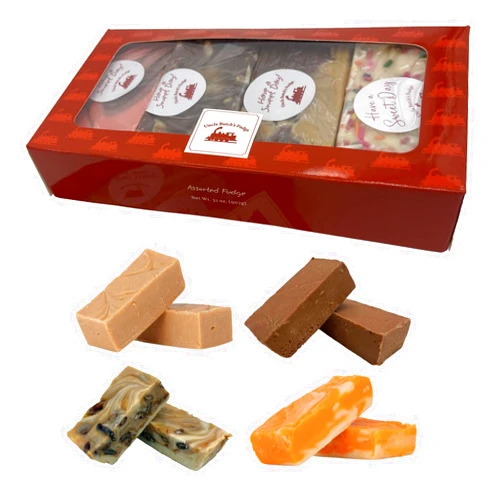 Uncle Butch's Fudge Custom Box - Creamy and Smooth Fudge Sampler - Choose Any 4 Flavors of Delicious & Decadent Fudge - 32oz Total (1 Pack)