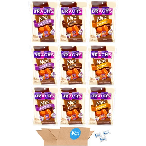 Snack Peak Nips Candy Snack Peak Variety Gift Box – Butter Rum, Caramel, and Coffee
