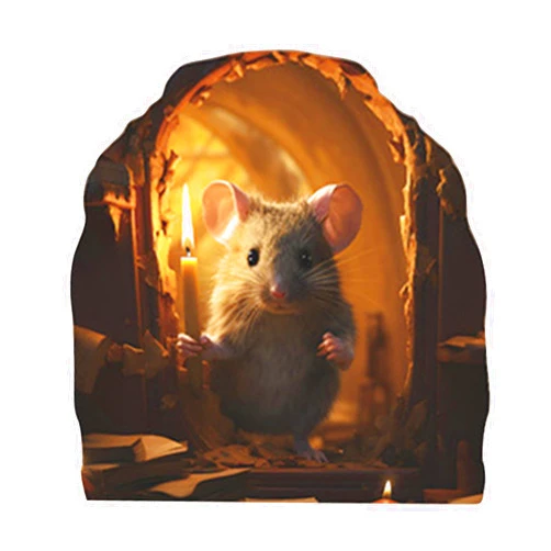 Wunnhd 3D Cute Mouse Hole Wall Decals Lifelike and Non-Stick Adhesive Wall Stickers Small Animals Decor Charming Mouse Decorations for Living Room 4x4 Inches (SSS)
