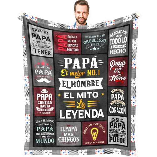 Vepvlahu Christmas Regalos Para Papa, Regalos Para Papa De Cumpleaños, Regalos Para Papa En Español, Regalo De Navidad Para Papa, El Mejor Papa Del Mundo, Mexican Dad Gifts, Dad Xmas Gift Throw Blanket 60
