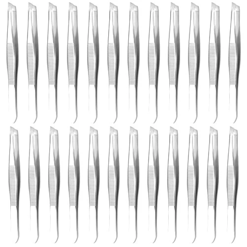 HYQO 24Pcs Stainless Steel Tweezers Ingrown Hairs - Precision Tweezers for Fine Hair Remover for Women Eyebrow Tweezers for Women Hair Accessories - Hair Tweezers for Plucking Facial Hair Removal for Women