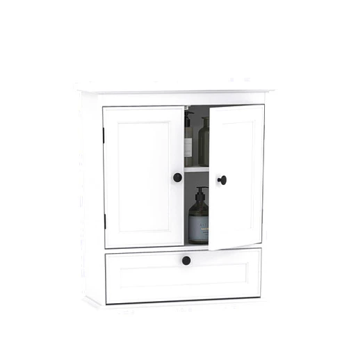 Spirich Bathroom Cabinet Wall Mounted, Small Bathroom Wall Cabinet Over Toilet, Medicine Cabinet Organizer with Doors and Adjustable Shelf, White