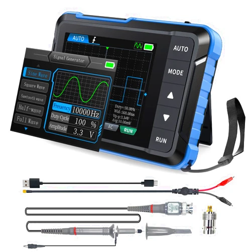 FNIRSI DSO153 2 in 1 Handheld Oscilloscope/DDS Signal Generator, Digital Portable Automotive Oscilloscope with 2.8 inch TFT, 1MHz Bandwidth, 5MS/s Sampling Rate, Trigger Function Auto/Nomal/Single