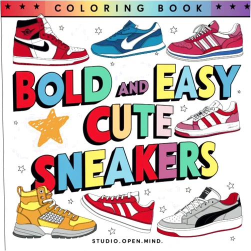 Studio open mind Bold & Easy Cute Sneakers : Large Print: Cool Fashion Designs with Mindful and Satisfying Patterns for Ultimate Relaxation - For Adults & Kids