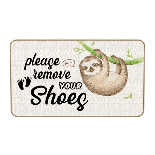 XAPEK M-Qizi Sloths Shoes Off Doormat - 30''x17'' Please Remove Your Shoes Doormat, Sloths Gifts for Girls, Cute Shoes Take Them Off Doormat, No-Slip Take Off Your Shoes Doormat