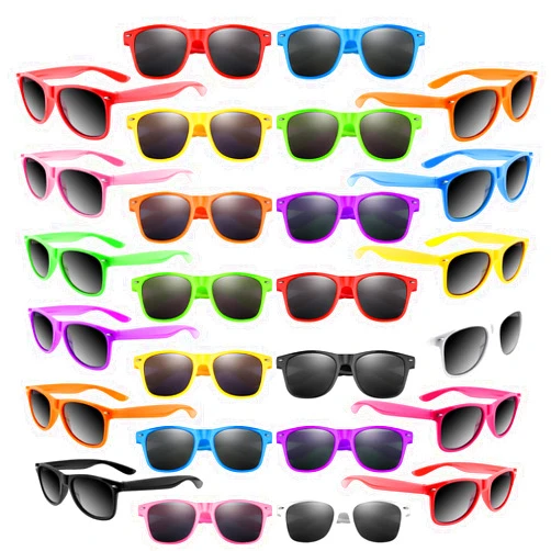 FEPITO 20 Pack Kids Sunglasses Bulk 10 Colors Sunglasses Party Favors Goody Bag Fillers for Halloween Beach Birthday Party Pool Wedding Party Supplies