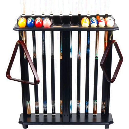 Collapsar Pool Stick Holder Floor Stand,Pool Cue Rack Holds Cue Stick & Billiard Accessiores,Solid Wood Corner Stand Pool Cue Holder