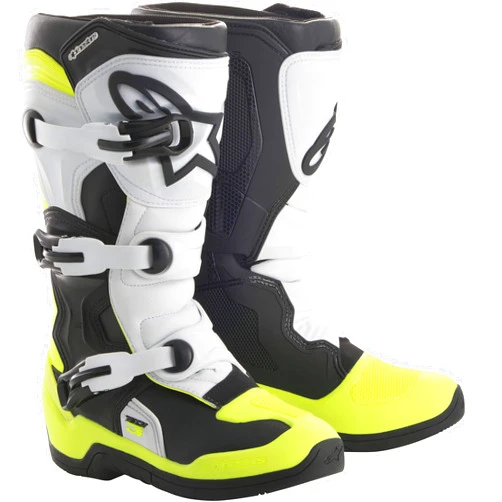 Alpinestars 2014018-125-8 Tech 3S Boots - Black/White/Yellow (Size 8)