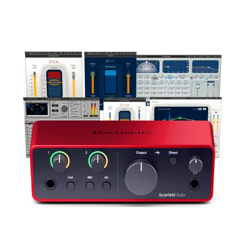 AudioDeluxe Focusrite Scarlett Solo (4th Gen) USB Audio Interface and Waves Musicians 2 Bundle