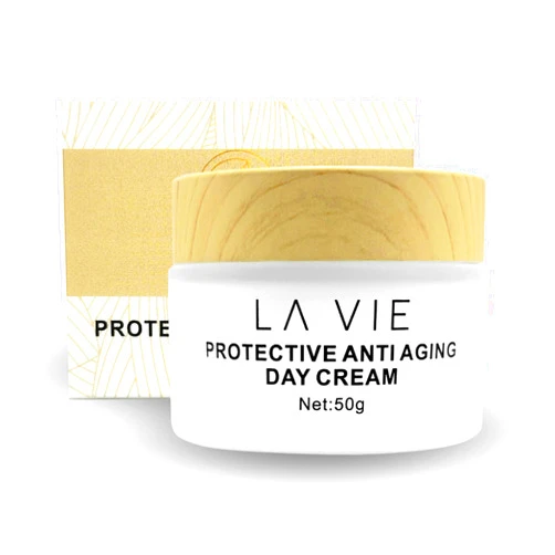 La Vie Protective Anti-Aging Face Cream – Day Cream with Hyaluronic Acid, Shea Butter & Vitamins – Firming Face Cream with SPF & Aloe Vera – 1.7Fl Oz