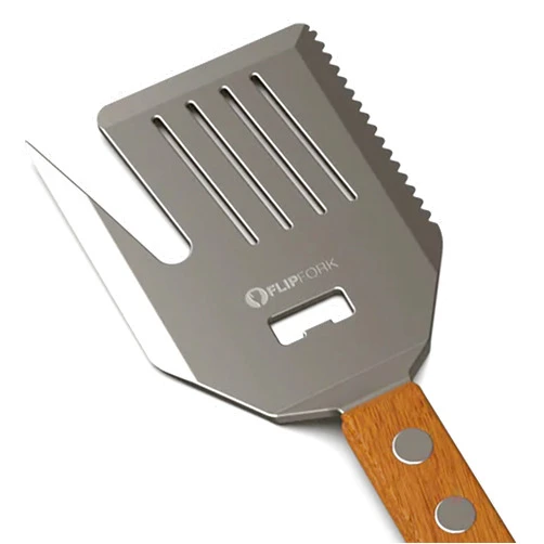 FLIPFORK Boss - 5 in 1 Grill Spatula with Knife, Fork, Bottle Opener and Turner BBQ Tools. All in One Grill Accessories Set for Outdoor Grills. 18 inch Grilling Accessories BBQ Set