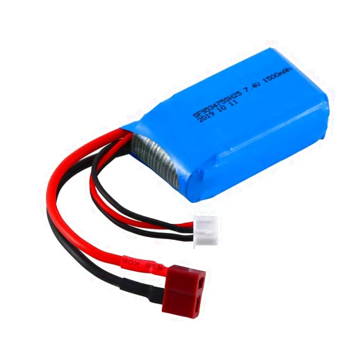 KimBird 7.4V 1500mAH Rechargeable High Capacity Battery Pack with Standard T Plug Part Tamiya Connector,1PCS Battery Compatible with WLTOYS A959-B/A969-B/A979-B/144001 RC Car