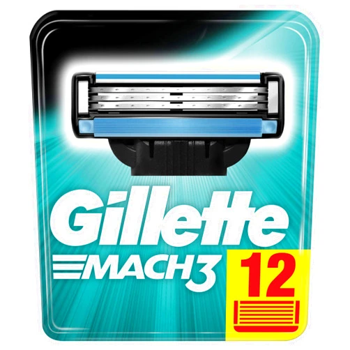 Gillette Mach3 Razor Blades for Men, 12 Pieces