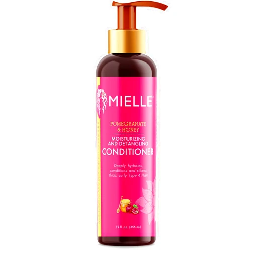 Mielle Organics Pomegranate & Honey Detangling Conditioner, Hydrating & Moisturizer For Dry, Damaged, & Frizzy Hair, Treatment For Thick Curly Wavy Hair Type 4 Hair, 12-Fluid Ounces