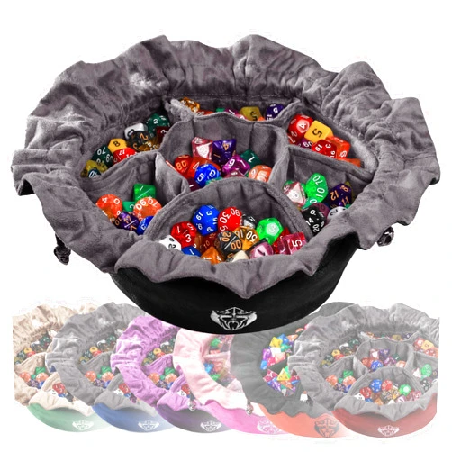 CardKingPro Immense Dice Bags with Pockets - Black - Capacity 150+ Dice - Great for Dice Hoarders [Patented Design]