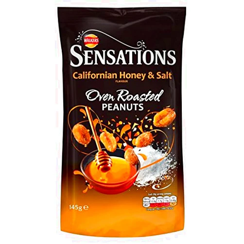 Sensations Walkers Sensations Californian Honey & Salt Oven Roasted Peanuts 145G