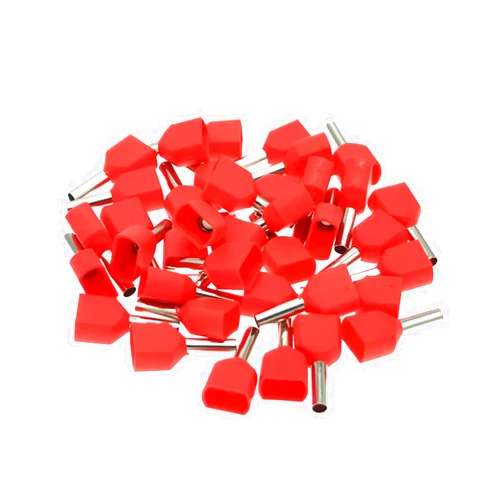 Aveanit 1000Pcs Crimp Terminals TE0508~7512 Electric Double Line Termina Dual Wire Tube Insutated Cord End Cable Ferrules 0.5~7.5mm² (Color : Red, Pins : TE7512)