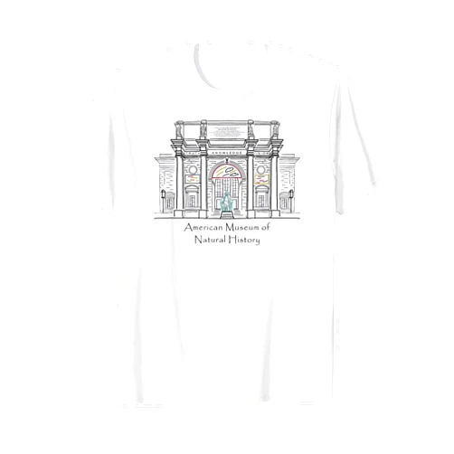 Sprachshirts New York City American Natural History Museum Drawing T-Shirt
