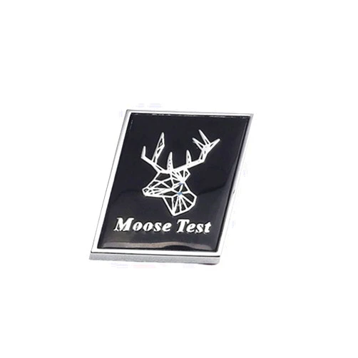 Winluu Moose Test Deer Elk Badge Metal Refit Skewed Car Body Rear Trunk Emblem Sticker Decal Parts 2x2.5cm/0.78x0.98inch