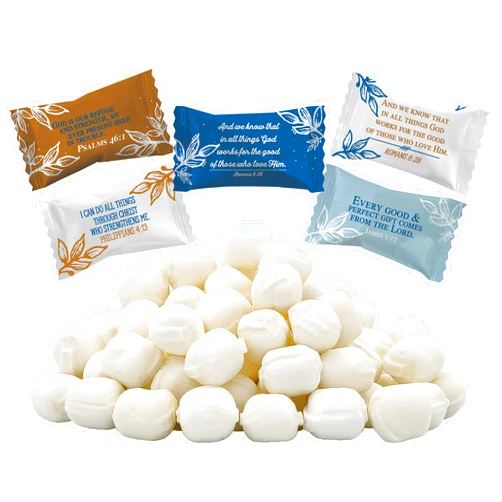 The Dreidel Company Bible Verses Buttermints, Mint Candies, After Dinner Mints, Butter Mint Candy, Fat-Free, Individually Wrapped (110 Pieces)