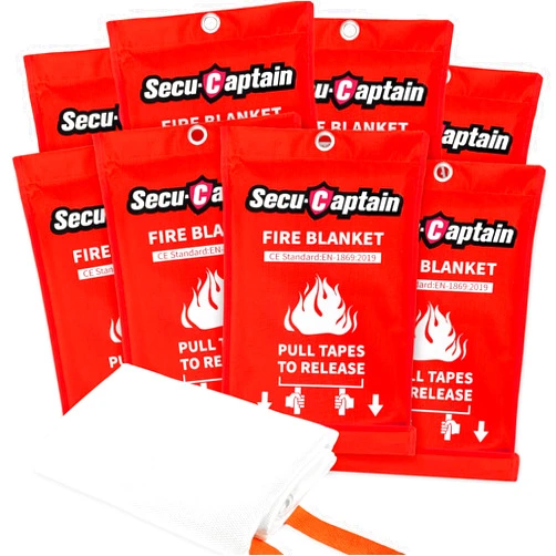 SecuCaptain Emergency Fire Blanket for Home and Kitchen - 8 Pack 40