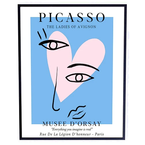 YELLOWBIRD ART & DESIGN Pablo Picasso Wall Art Prints - Pablo Picasso Poster - Mid-Century Modern Room Decor - Gallery Wall Art - Museum Poster - Abstract Art - Minimalist Wall Decor- Line Art Wall Decor- Art Gifts for Women