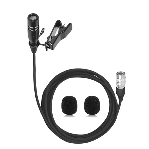 XHXJCYS Lavalier Lapel Microphone Unidirectional Condenser Super Cardioid Mic Compatible with Audio-Technica Wireless Bodypack Transmitter System with Hirose 4 Pin Plug