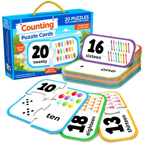 Momo & Nashi Number Puzzle Kindergarten Math Games - Number Matching Puzzle - Learning Numbers Puzzles Counting Toys for Toddlers Kids Ages 3-5 - Educational Toys Preschool Learning Activities