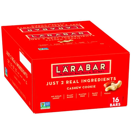 LÄRABAR Larabar Cashew Cookie, Gluten Free Vegan Fruit & Nut Bar, 1.7 oz Bars 16 Ct