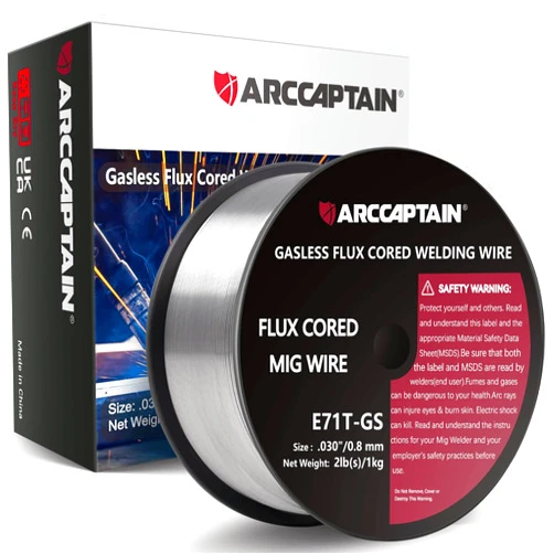 ARCCAPTAIN Flux Core Welding Wire .030, E71T-GS Mig Welding Wire 2-Pound Spool Gasless Mild Carbon Steel Compatible With Lincoln Miller Forney Harbor Welder